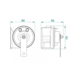 horn 24V two-tone electromagnetic-auger TW80/2N