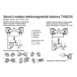 horn 24V two-tone electromagnetic-auger TW80/2N