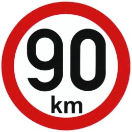 sticker speed 90 km...
