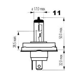 bulb H4 12V 100/55W P45t