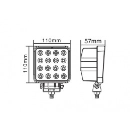 Spotlight LED 48W working square 10-30V