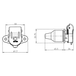 socket 3P plastic JAEGER opposite contacts