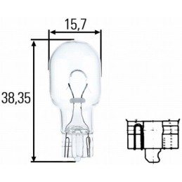 HELLA bulb 12V 16W W2.1x9.5d