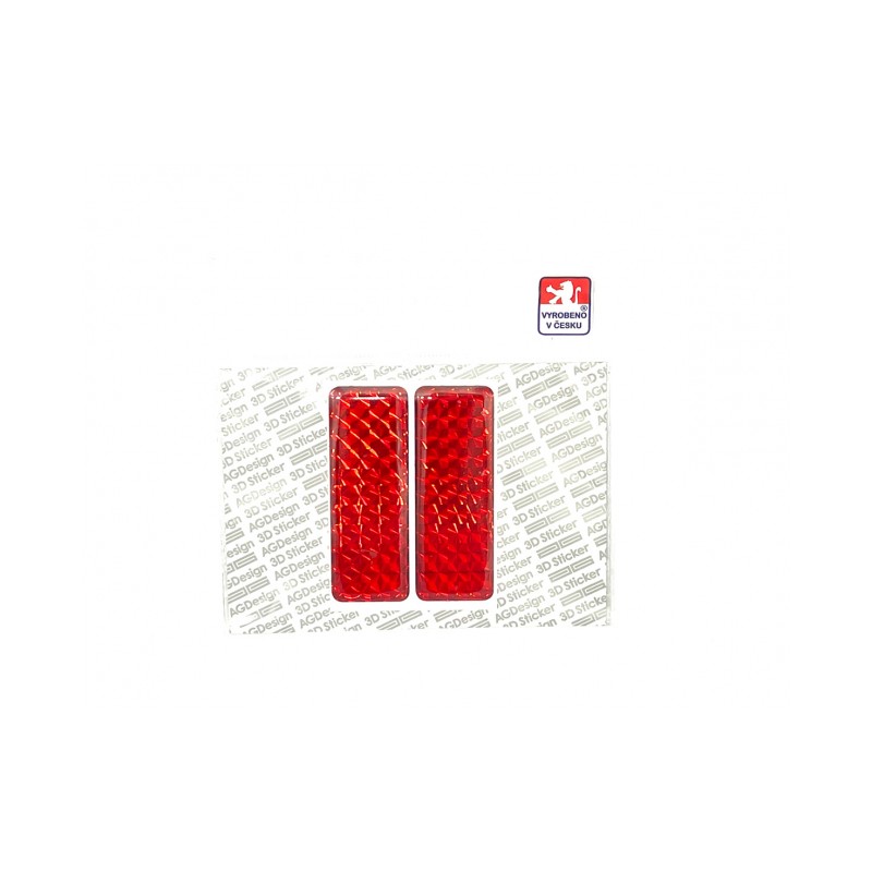 reflector red self-adhesive 2.5x7cm 2 pcs