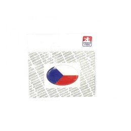 Czech flag sticker oval 4x6cm