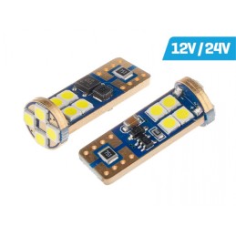 2ks LED 12V/24V W5W čirá...