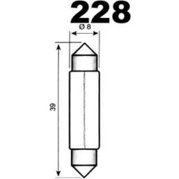 Bulb 24V 3W SV7 8x39mm