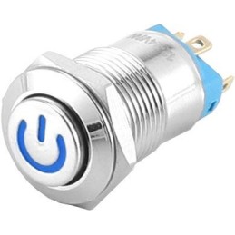 OFF-ON switch 12mm blue 12-24V