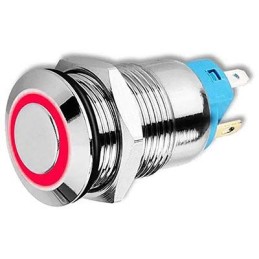 OFF-ON switch 12mm red 12-24V