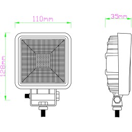 Wide-angle LED work light