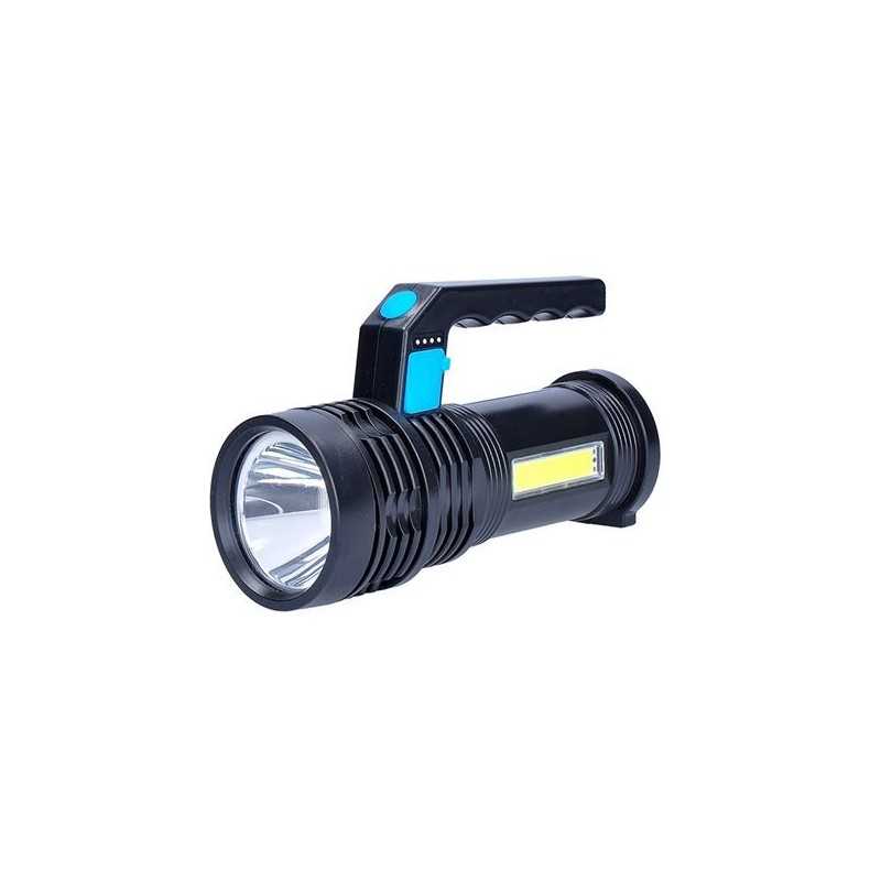 Rechargeable LED flashlight with side light, 150+100lm