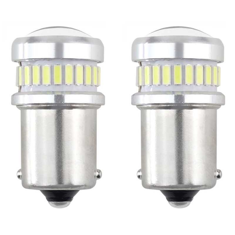 2pcs LED 12V/24V 10W BA15s clear CANBUS