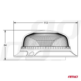 beacon LED magnetic 12V-24V orange 18LED