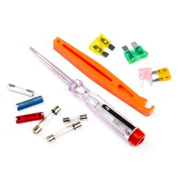 Car fuse set with tester and tweezers