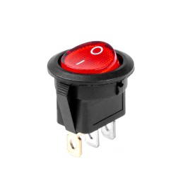 Switch round red 12V/24V 20A