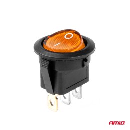 Switch round orange 12V/24V 20A