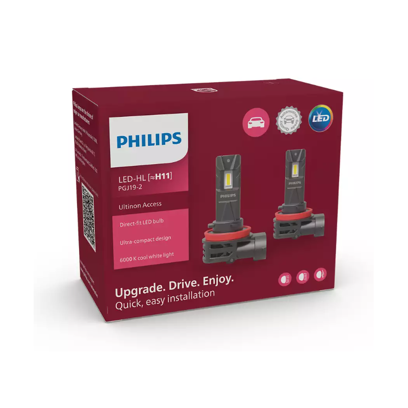 LED H11 12V 20W PGJ19-2 PHILIPS Ultinon Access 2500 2pcs LED H11 12V 20W PGJ19-2 PHILIPS Ultinon Access 2500 2pcs