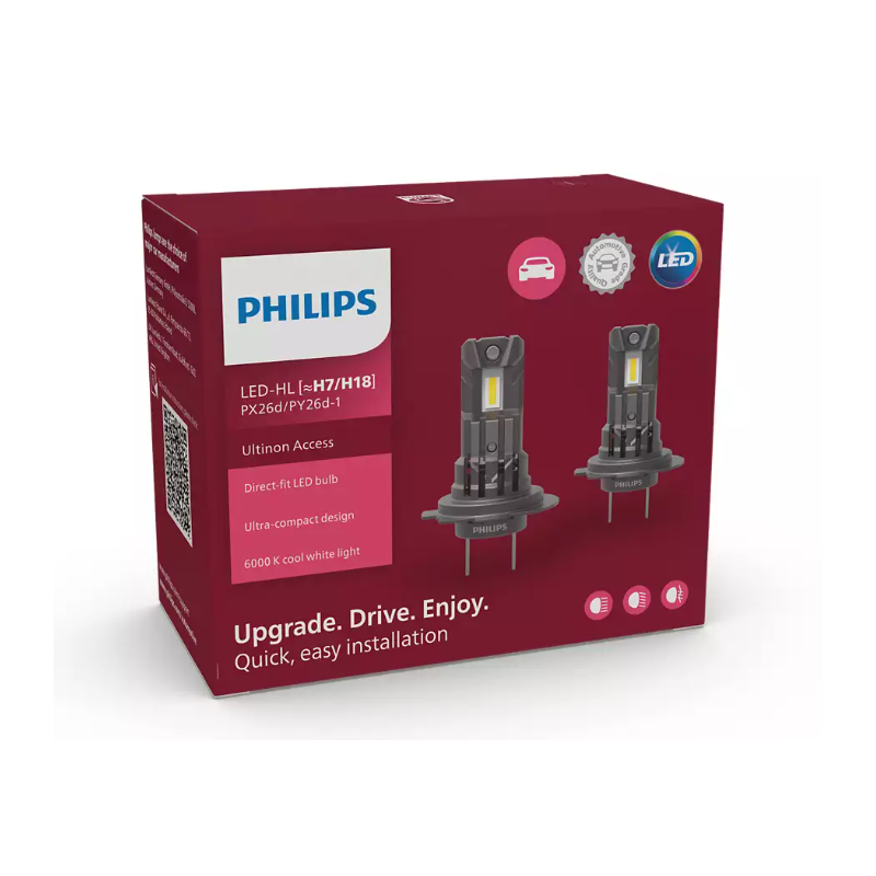 LED H7/H18 12V 16W PX26d/PY26d-1 PHILIPS Ultinon Access 2500 2pcs