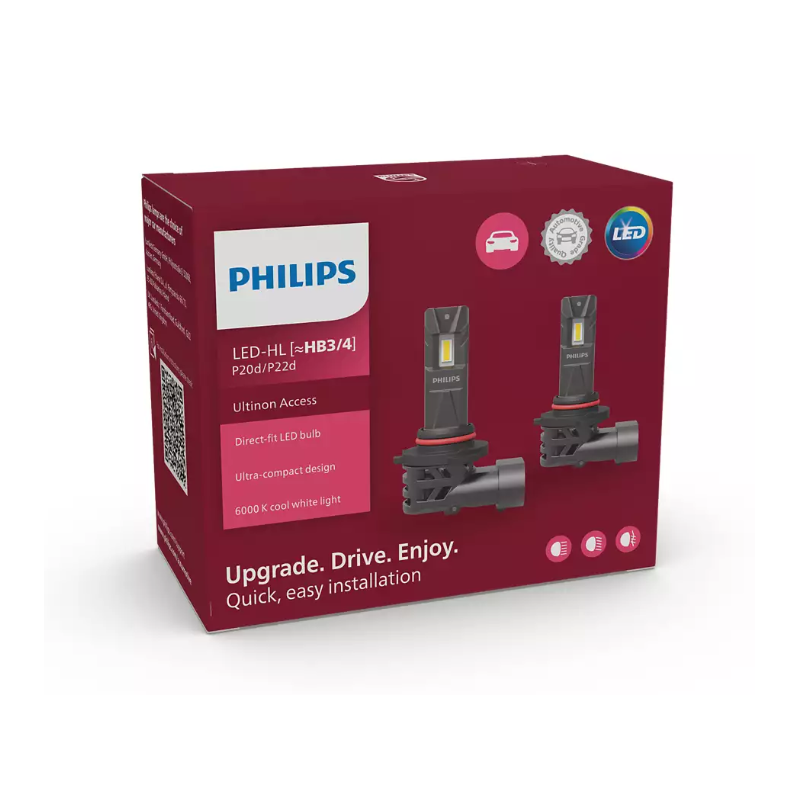 LED HB3/4 12V 20W P20d/P22d PHILIPS Ultinon Access 2pcs LED HB3/4 12V 20W P20d/P22d PHILIPS Ultinon Access 2pcs