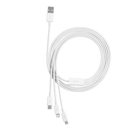 USB charging cable 3in1 3.5A, 1.2m white