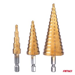 Step drills 3 pcs set