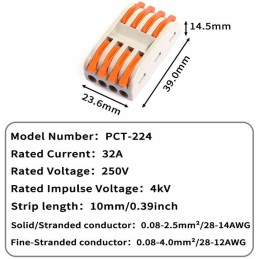 Quick connector with clamp for cables 0.75-2.5mm2