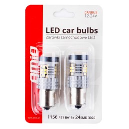 2pcs LED 12V/24V 21W BA15s clear CANBUS