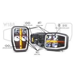 Headlight front LED W188DD/1336A right