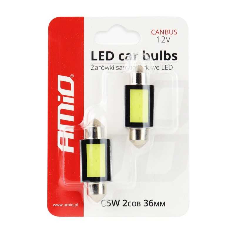 2pcs LED COB 12V SV 36mm clear CANBUS bulb