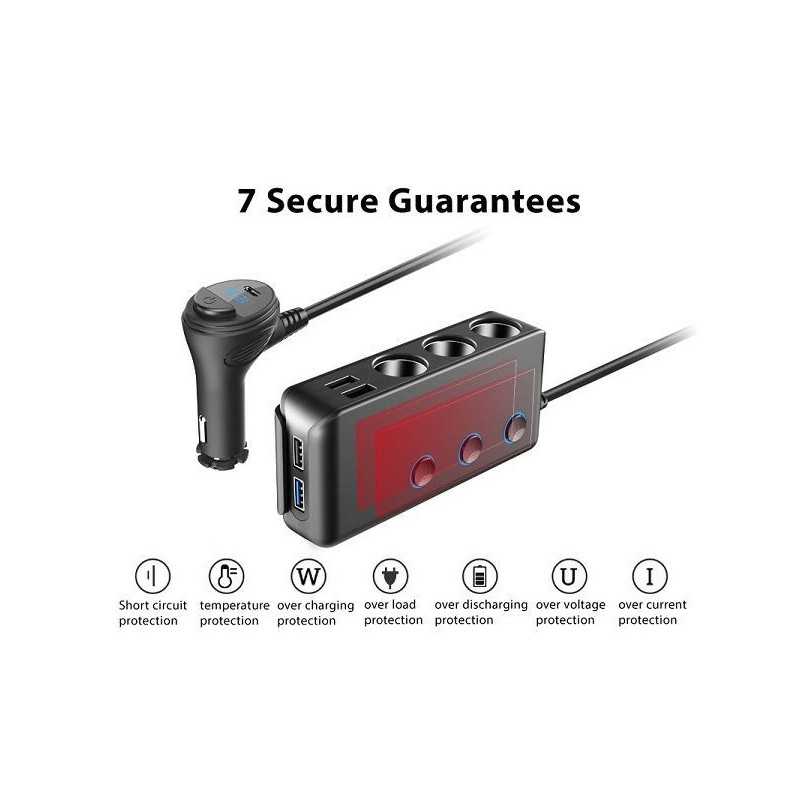 12/24V cigarette lighter connector + USB C 12/24V cigarette lighter connector + USB C