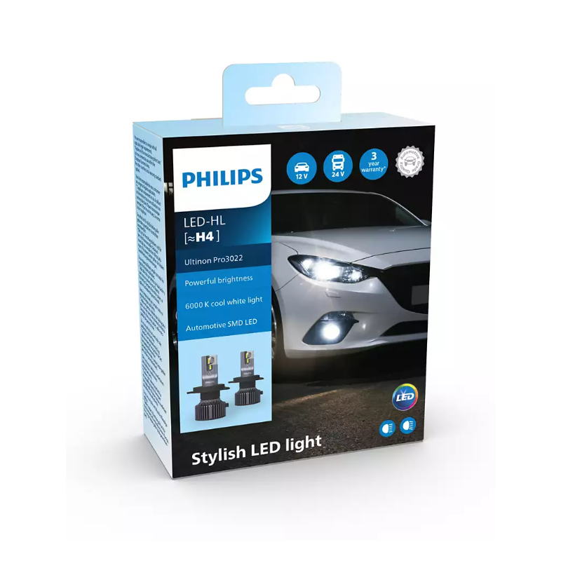 2pcs LED H4 Ultinon Pro3022 PHILIPS