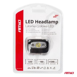 Headlamp LED 3W 1200mA rechargeable 180 lum