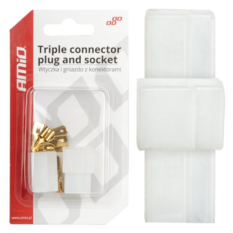 Set of covers and connectors 3xfemale + 3xpin Set of covers and connectors 3xfemale + 3xpin