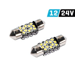 2pcs LED bulb 12V-24V SV 31mm clear CANBUS