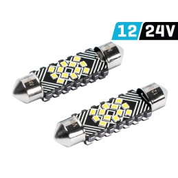 2pcs LED bulb 12V-24V SV 41mm clear CANBUS