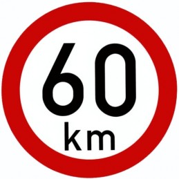 Sticker speed of 60 km