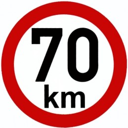 Sticker speed of 70 km